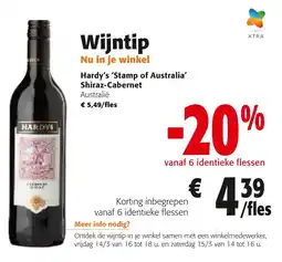 Colruyt Hardy's 'Stamp of Australia' Shiraz-Cabernet aanbieding