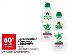 Auchan Liquide vaisselle à l'aloe vera maison verte aanbieding