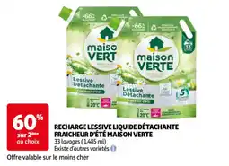 Auchan Recharge lessive liquide détachante fraîcheur d'été maison verte aanbieding