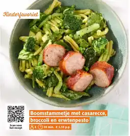 Colruyt Boomstammetje met casarecce, broccoli en erwtenpesto aanbieding