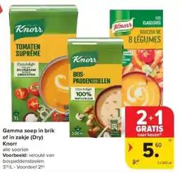 Carrefour Gamma soep in brik of in zakje (Dry) Knorr aanbieding
