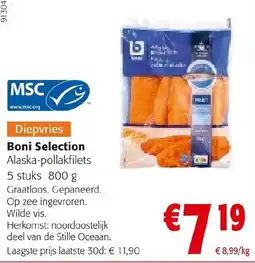 Colruyt Diepvries Boni Selection Alaska-pollakfilets aanbieding