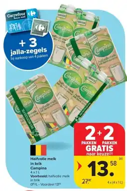 Carrefour Halfvolle melk in brik aanbieding
