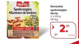 Carrefour Gerookte spekreepjes Herta aanbieding