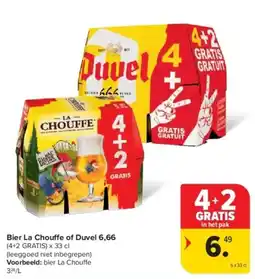 Carrefour Bier La Chouffe of Duvel aanbieding