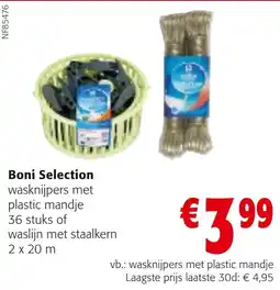 Colruyt boni selection wasknijpers met plastic mandje aanbieding
