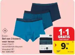 Carrefour Basic set van 3 boxers aanbieding