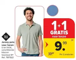 Carrefour Jersey polo voor heren aanbieding