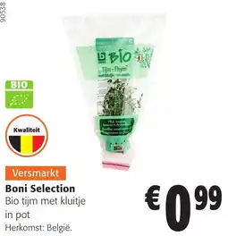Colruyt Boni selection bio tijm met kluitje in pot aanbieding