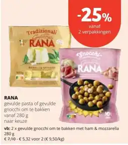 Spar Rana gevulde pasta of gevulde gnocchi om te bakken aanbieding