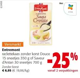 Colruyt Entremont raclettekaas zonder korst aanbieding