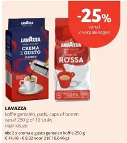 Spar lavazza koffie gemalen aanbieding