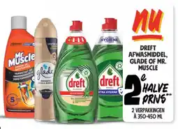 Jumbo Dreft afwasmiddel, glade of mr. muscle aanbieding