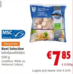 Colruyt Diepvries boni selection kabeljauwblkjes aanbieding