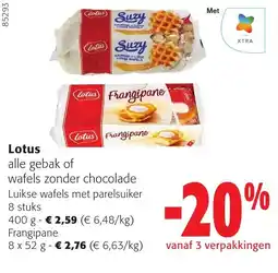 Colruyt Lotus alle gebak of wafels zonder chocolade aanbieding