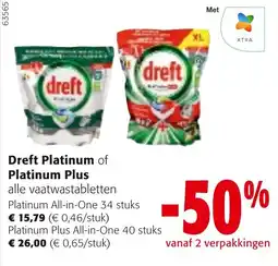 Colruyt Dreft Platinum of Platinum Plus aanbieding
