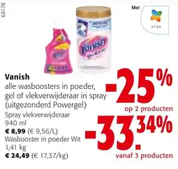 Colruyt Vanish alle wasboosters in poeder, gel of vlekverwijderaar in spray aanbieding