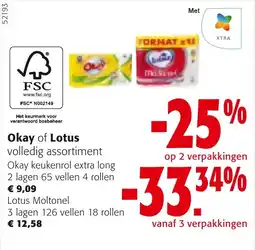 Colruyt Okay of Lotus volledig assortiment aanbieding