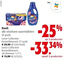 Colruyt Dash alle vloeibare wasmiddelen of pods aanbieding
