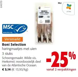 Colruyt Boni Selection haringmaatjes met uien aanbieding