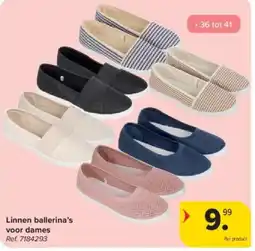 Carrefour Linnen ballerina's voor dames aanbieding