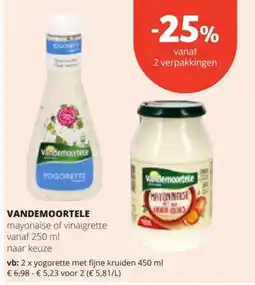 Spar Vandemoortele mayonaise of vinaigrette aanbieding