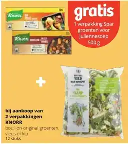 Spar knorr bouillon original groenten, vlees of kip aanbieding
