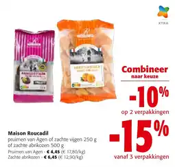 Colruyt Maison Roucadil pruimen van Agen of zachte vijgen of zachte abrikozen aanbieding