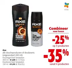Colruyt Axe alle douche producten of deodorants aanbieding