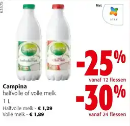 Colruyt Campina halfvolle of volle melk aanbieding