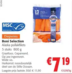 Colruyt Diepvries Boni Selection Alaska pollakfilets aanbieding