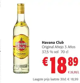 Colruyt Havana club original añejo 3 años aanbieding