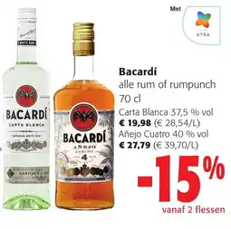 Colruyt Bacardí alle rum of rumpunch aanbieding