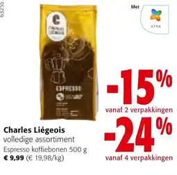 Colruyt Charles Liégeois volledige assortiment Espresso koffiebonen aanbieding