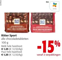 Colruyt Ritter Sport alle chocoladetabletten aanbieding