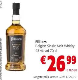 Colruyt Filliers belgian single malt whisky aanbieding
