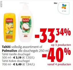 Colruyt Tahiti volledig assortiment of Palmolive alle douchegels aanbieding