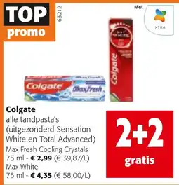 Colruyt Colgate alle tandpasta's aanbieding