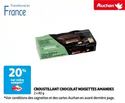 Auchan Croustillant chocolat noisettes amandes aanbieding
