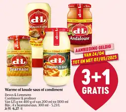 Delhaize Warme of koude saus of condiment aanbieding