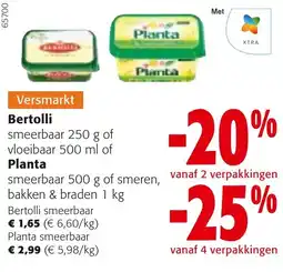 Colruyt Bertolli smeerbaar of Planta smeerbaar aanbieding