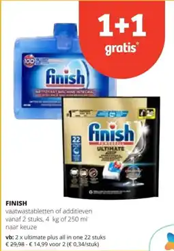 Spar Finish vaatwastabletten of additieven aanbieding