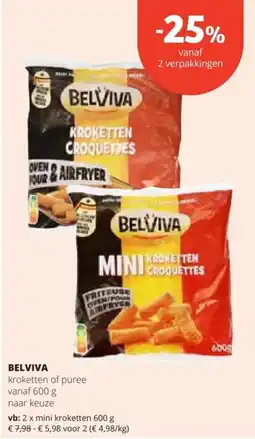 Spar Belviva kroketten of puree aanbieding