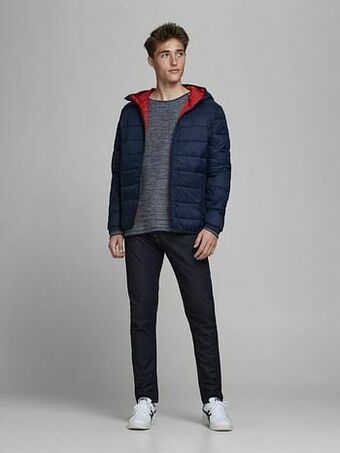 Berca Shoes Jack & Jones Jas J-Jemagic Puffer Blauw Hood ,Zeer Licht Om Te Dragen - Blauw aanbieding