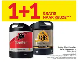 Intermarché Jupiler, Tripel Karmeliet, Leffe, Hoegaarden of Stella Artois aanbieding