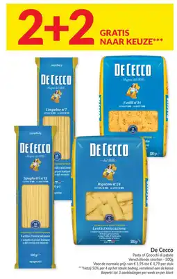 Intermarché De Cecco Pasta of Gnocchi Di Patate aanbieding