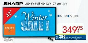 Eldi Sharp led-tv full hd 42`` -107 cm 42cf2 aanbieding