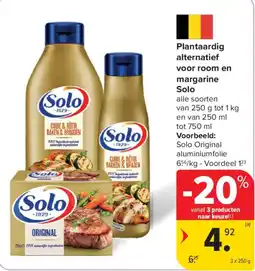 Carrefour Market Solo plantaardig alternatief voor room en margarine aanbieding