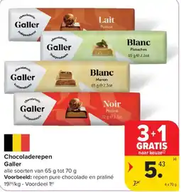 Carrefour Market Chocoladerepen Galler aanbieding