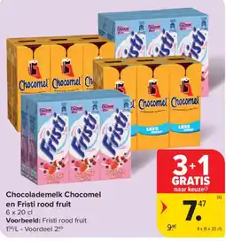 Carrefour Market Chocolademelk Chocomel en Fristi rood fruit aanbieding